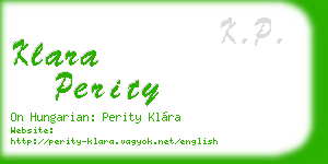 klara perity business card